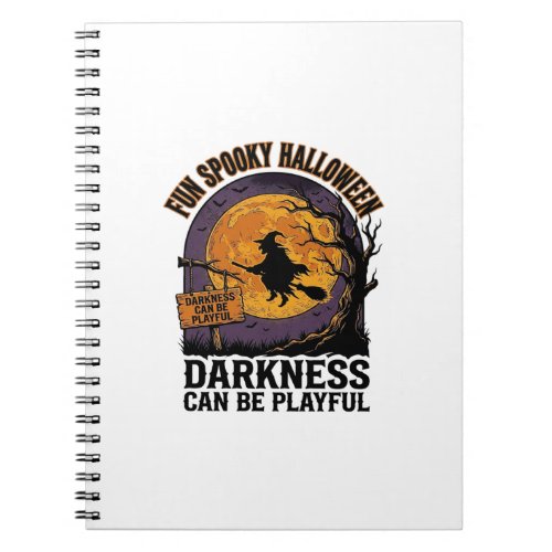 Halloween Darkness Shirt Vintage Witch Moon Design Notebook