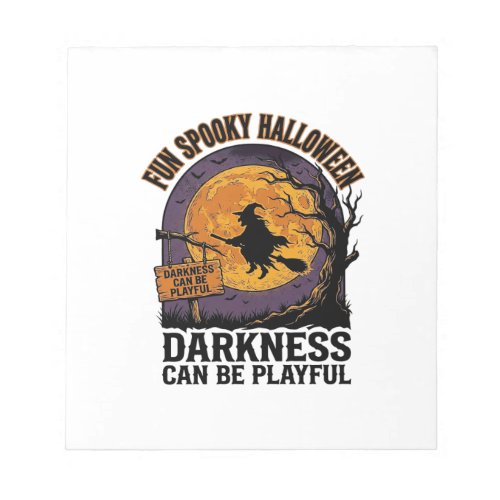 Halloween Darkness Shirt Vintage Witch Moon Design Notepad