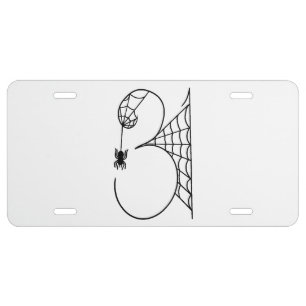 Halloween Day 31 Spider Webs License Plate