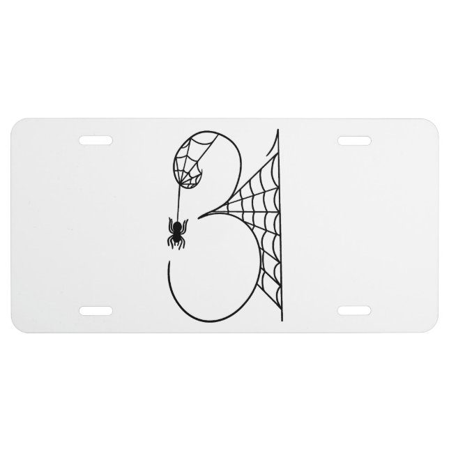 Halloween Day 31 Spider Webs License Plate (Front)