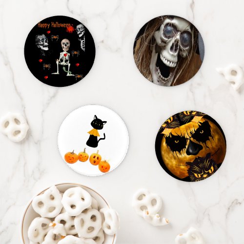 Halloween Day Ceramic Coaster Set