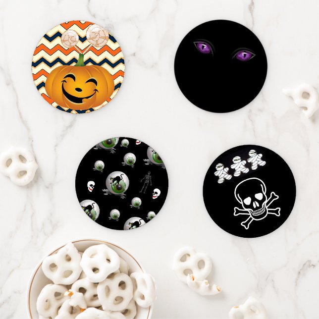 Halloween Day Ceramic Coaster Set (In Situ)