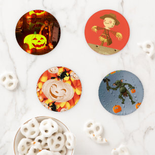 Halloween Day Ceramic Coaster Set