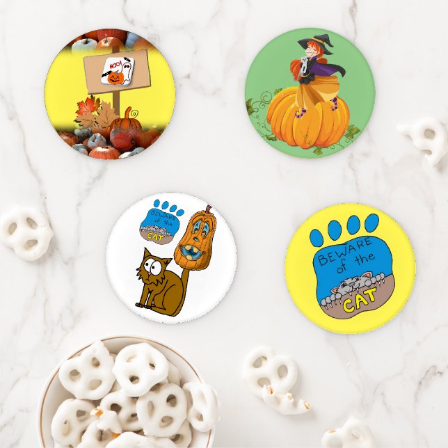 Halloween Day Ceramic Coaster Set (In Situ)