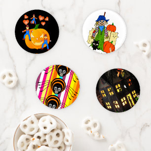 Halloween Day Ceramic Coaster Set