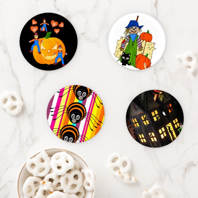 Halloween Day Ceramic Coaster Set (In Situ)