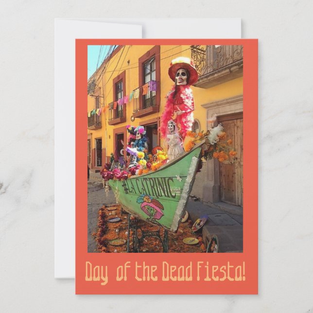 halloween, day of the dead, colorful invite (Front)