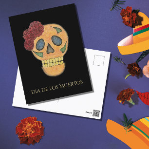 Halloween Day of the Dead Sugar Skull Holiday Postcard
