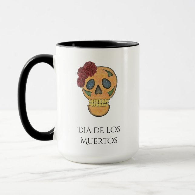 Halloween Day of the Dead Sugar Skull    Mug (Left)