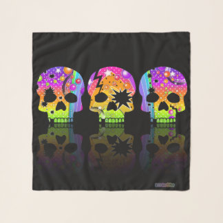 HALLOWEEN Day of the Dead SUGAR SKULLS Scarf