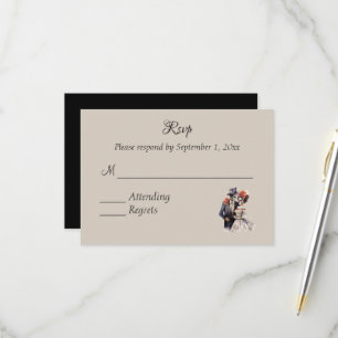 Halloween Day of the Dead Wedding RSVP Card