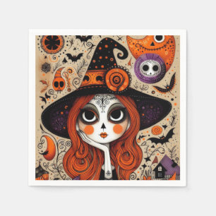 Halloween Day of the Dead Witch Napkins