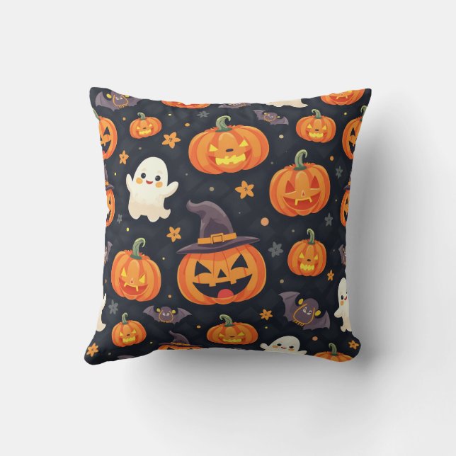  Halloween day patterned pillow(edit) Throw Pillow (Back)