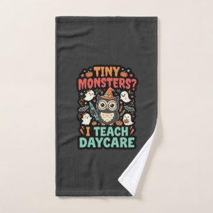 Halloween Daycare Teacher Tiny Monsters Hand Towel