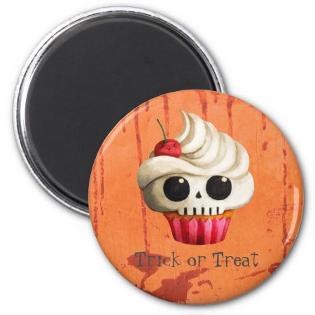 Halloween Deadly Skull Cupcake Magnet