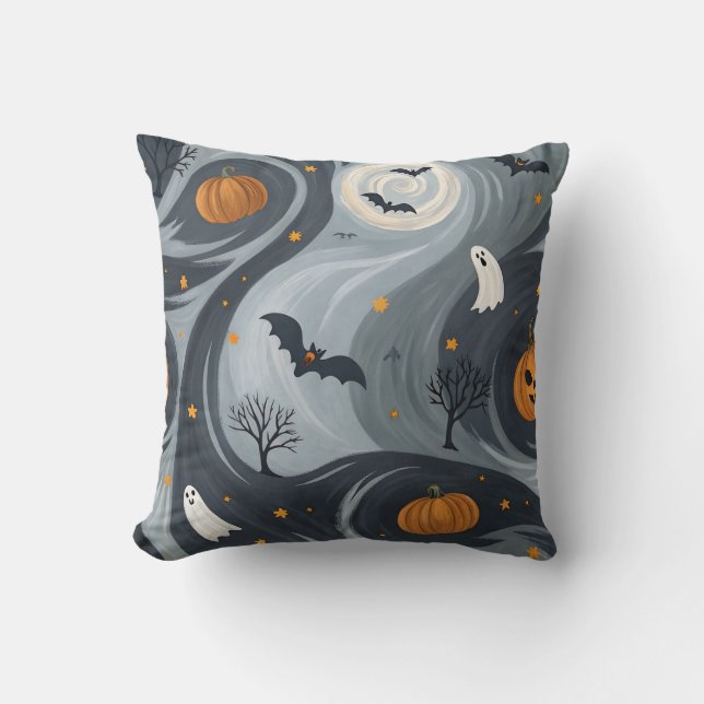 Halloween Death Night Throw Pillow (Front)