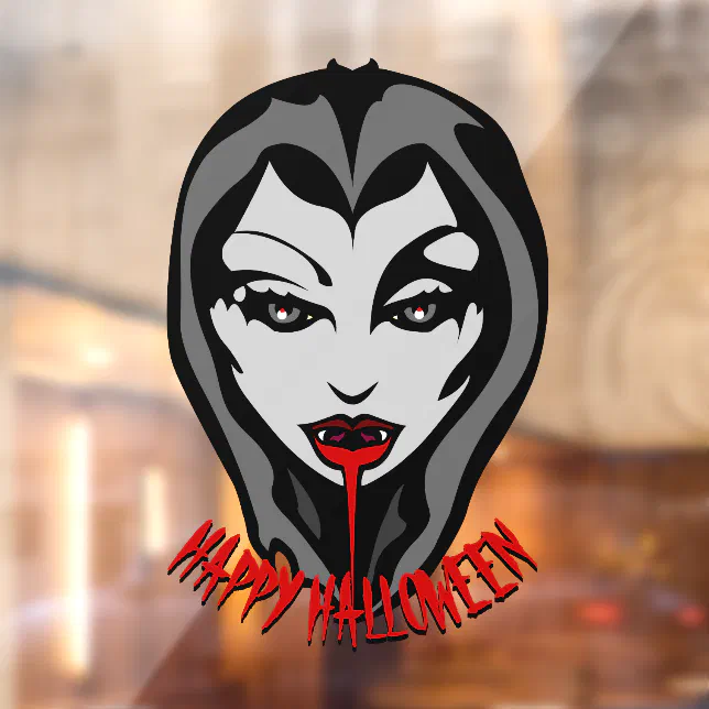 Vampire Window Design Halloween Decals Personalized Vampire Window Decal | Zazzle