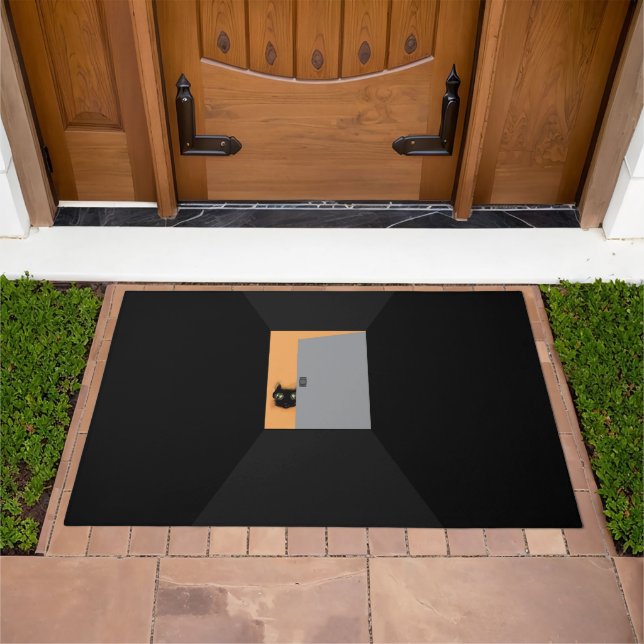 Halloween Decor Black Cat Doormat (Outdoor)
