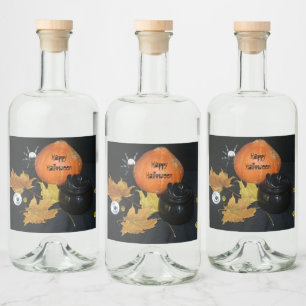 Halloween decor liquor bottle label