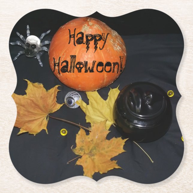 Halloween decor paper coaster (Front)