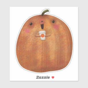Halloween Decoration Cute Pumpkin Spice Latte Sticker
