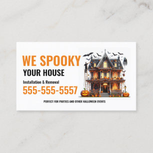 Halloween Decoration installation Business cards