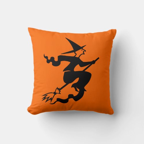 Halloween decoration pillow  witch on broom