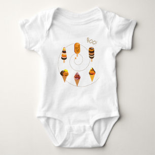 Halloween Decoration Treat or Trick Ice Cream Baby Bodysuit