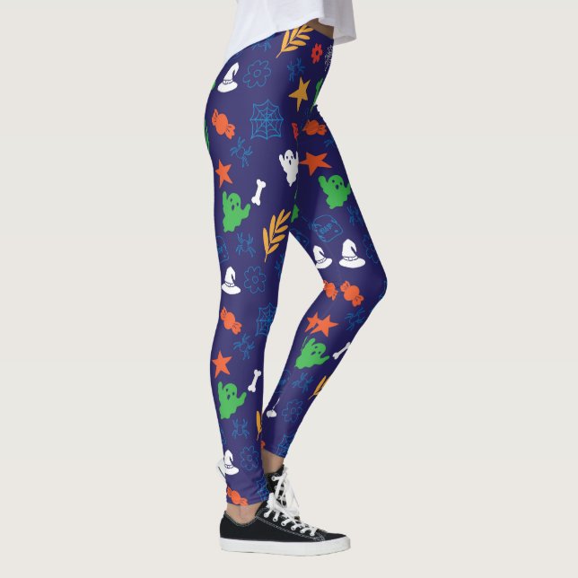 Halloween Decorations On Royal Blue Leggings (Right)