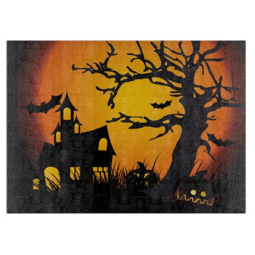 Halloween Decorative Glass Cutting BoardHaunted Cutting Board