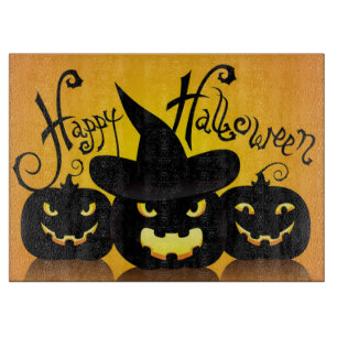 Halloween Decorative Glass Cutting Board/Pumpkins Cutting Board