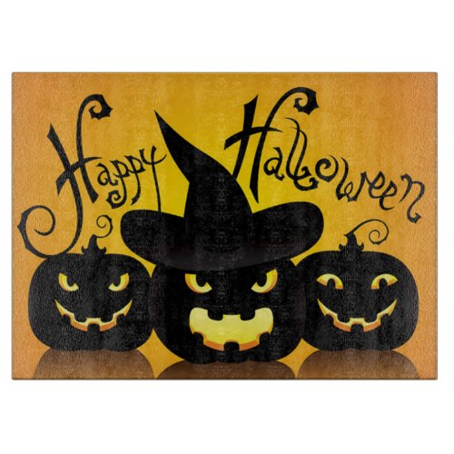 Halloween Decorative Glass Cutting BoardPumpkins Cutting Board