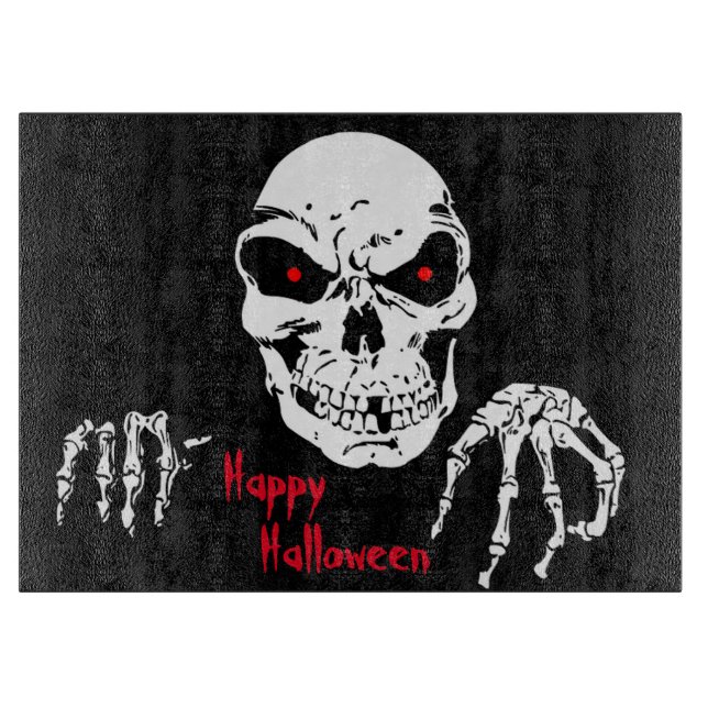 Halloween Decorative Glass Cutting Board/Skull Board (Front)