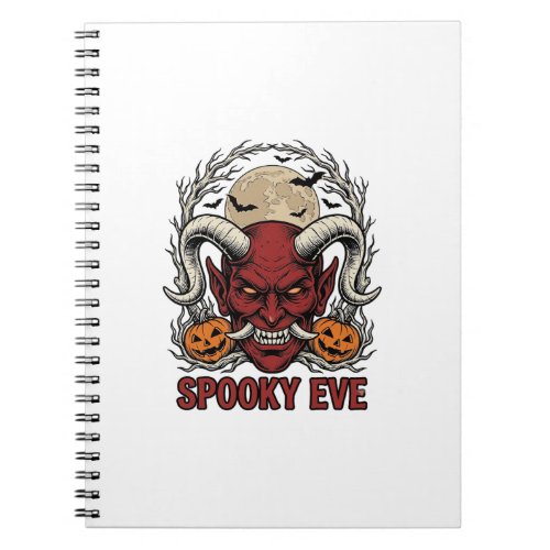 Halloween Demon Shirt with Vintage Engraving Pumpk Notebook