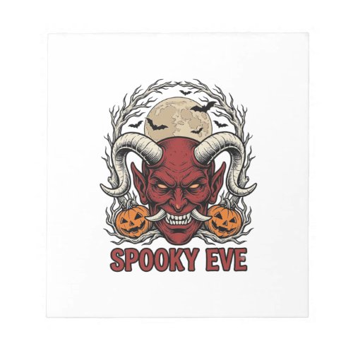 Halloween Demon Shirt with Vintage Engraving Pumpk Notepad