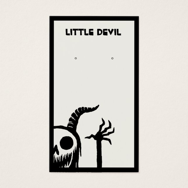 Halloween Demon Skull  Earring Display Card (Front)
