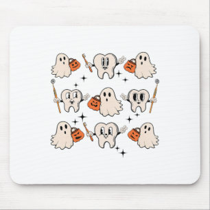 Halloween Dentist Dental Hygienist Teeth Ghost Pum Mouse Pad