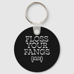 Halloween Dentist Floss Your Fangs Dental Vampire  Keychain