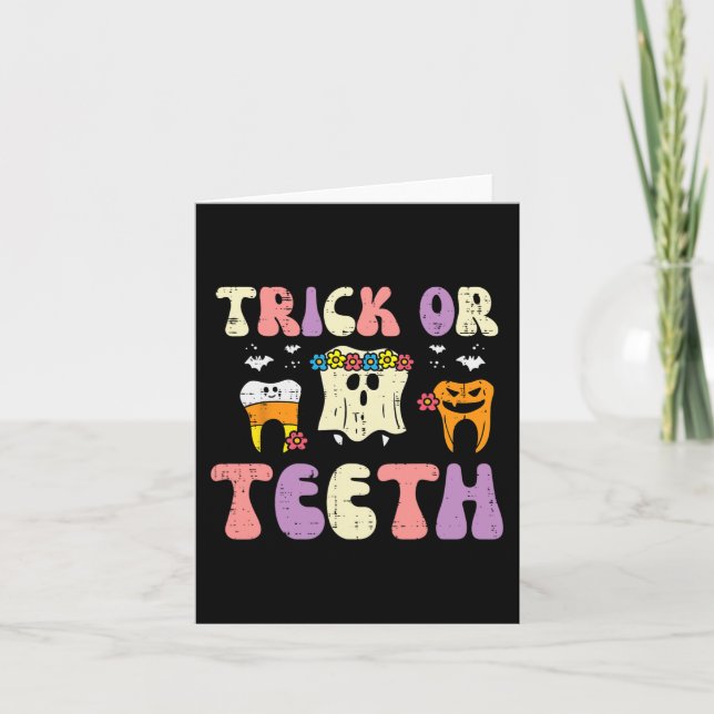 Halloween Dentist Trick Or Teeth Dental Tooth Cost Card (Front)