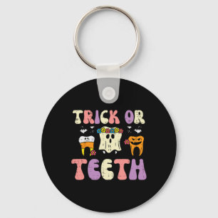 Halloween Dentist Trick Or Teeth Dental Tooth Cost Keychain