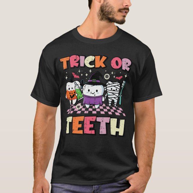Halloween Dentistrick Oreeth Dental Costume Men Wo T-Shirt (Front)