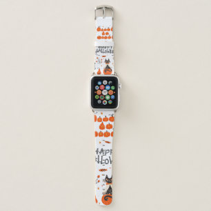 Halloween design elements. Halloween cliparts with Apple Watch Band