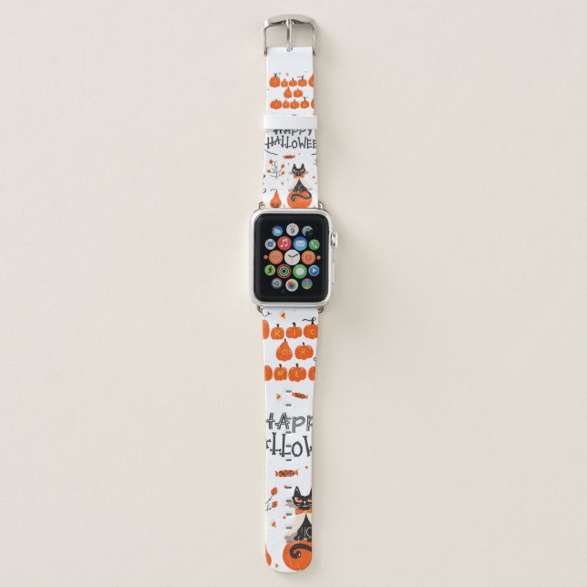 Halloween design elements. Halloween cliparts with Apple Watch Band (Front)