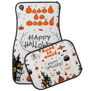 Halloween design elements. Halloween cliparts with Car Floor Mat
