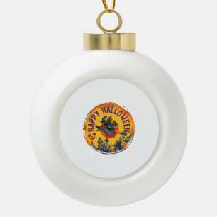 Halloween Design Happy Halloween Witch Ceramic Ball Christmas Ornament