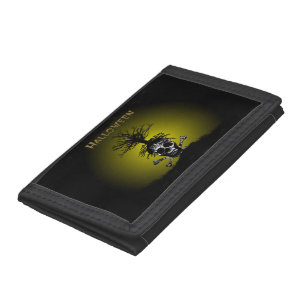 Halloween Design with Skull and Spooky Tree Trifold Wallet