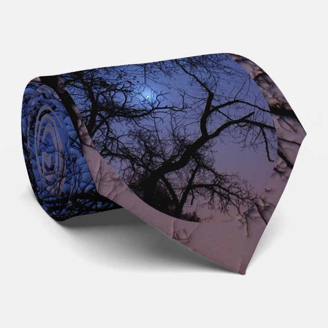 Halloween Design with Spooky Tree and Moon Tie (Rolled)