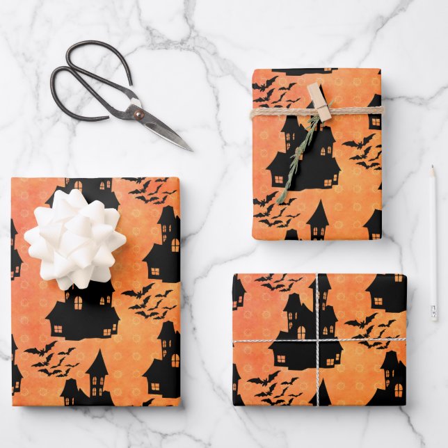 Halloween Design Wrapping Paper Sheets (Front)