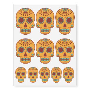 Halloween. Dia De Los Muertos. Sugar Skulls. Temporary Tattoos