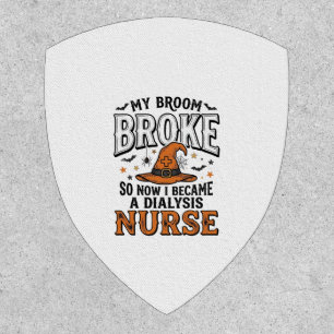 Halloween Dialysis Nurse Witch Broom Broke Shirt_1 Patch
